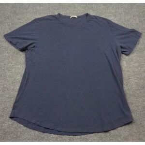 Buck Mason Shirt Mens Large Blue Curved Hem Crewneck Made in USA